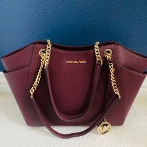 Burgundy Leather MICHAEL Michael Kors handbag